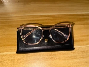 VINTAGE CAT STYLE CLEAE PINK GLASSES Italian Recycle, Pencil Case Eyeglass hold - Picture 1 of 8