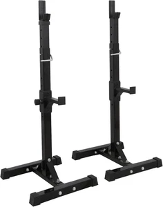 Par de soportes ajustables para sentadillas de acero resistente para press de banco, barra R... - Imagen 1 de 12