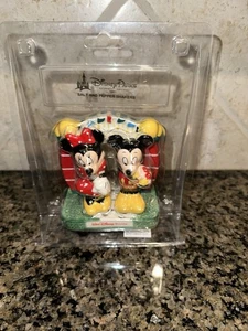 Disney Parks Mickey & Minnie Salt & Pepper Shakers w/ Stand - Picture 1 of 6