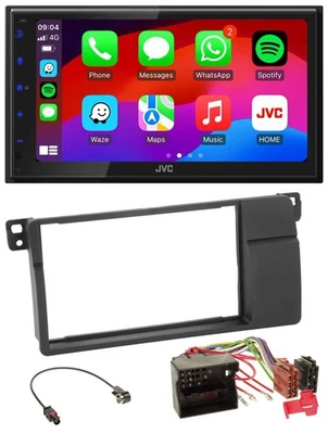 JVC Bluetooth 2DIN MP3 DAB USB Autoradio für BMW 3er E46 Quadlock großem Navi - Bild 1 von 4