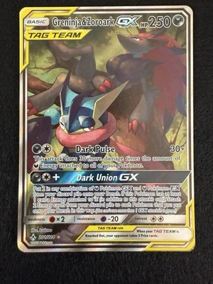 PACK FRESH Greninja & Zoroark GX 201/214 Sm-Unbroken Bonds Holo - Image 1 of 2