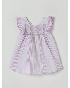 Tartine Et Chocolat Striped Seersucker Dress Floral Kids Violet Suits - Picture 1 of 2