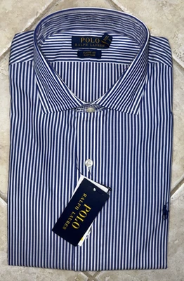 Ralph Lauren Classic Fit Long Sleeve Stripe Dress Shirt Mens 16 34/35 Pony NWT - Image 1 of 4