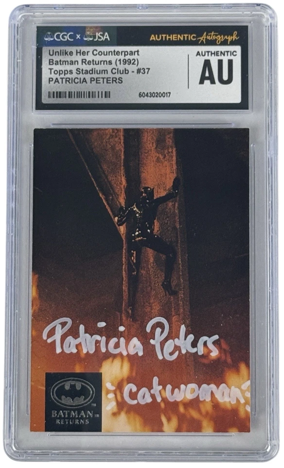 PATRICIA PETERS signed TRADING CARD Encapsulated Topps Batman Returns 92 CGC JSA - Image 1 of 2
