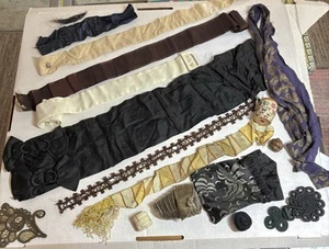 Assorted Lot of Antique Lace Trim Parts Pieces - Picture 1 of 9