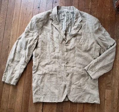 Chaqueta Blazer Vintage Y2K Gap 3 Botones 100% Lino Dinero Antiguo Playa Talla XL Foto 1 de 4