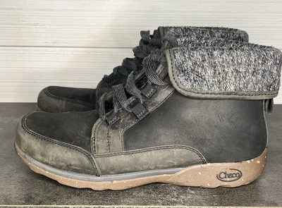 Chaco Womens Black Gray Leather Barbary Waterproof Bootie Size 8.5 M Boots Shoes - Image 1 of 4