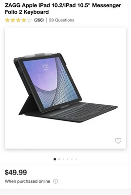 ZAGG Apple iPad 10.2/iPad 10.5" MessengerFolio 2 Keyboard - image 1 of 4