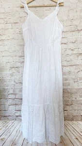 Sincerely Jules Womens Eyelet Smocked Maxi Sundress Size XL White NWT - Picture 1 of 7