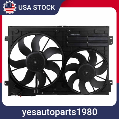 Conjunto de ventilador de refrigeración del radiador para VW Golf Jetta CC Beetle Passat Tiguan AUDI A3 Foto 1 de 4