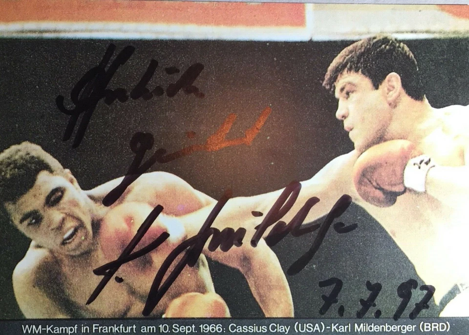 Autogramm Karl MILDENBERGER BOXEN handsigniert Szene gg Cassius CLAY 2018 † xyz - Bild 1 von 1