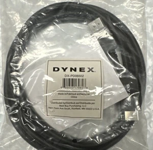 Dynex 6' DisplayPort to HDMI Cable - Black DX-PD06502 1920x1200 for PC Mac TV - Picture 1 of 2