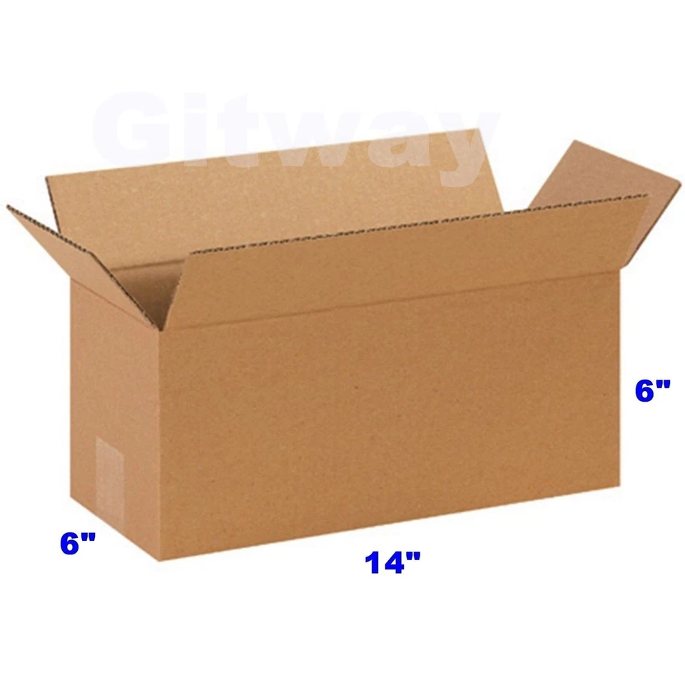 25- 14x6x6 Corrugated Kraft Cardboard Cartons Mailer Shipping Packing Box Boxes - Image 1 of 1