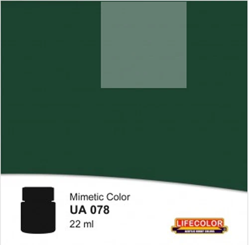 LIFECOLOR UA078 Dark Green FS 34077 colore acrilico ml 22