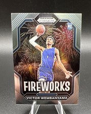 2023-24 Panini Prizm Draft Picks Fireworks Victor Wembanyama Rookie #1 RC SPURS