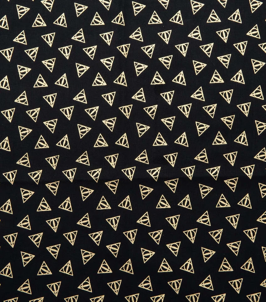 CAMELOT FABRICS Harry Potter Fabric Metallic Deathly Hallows -HALF YARD - 100% Cotton Quilting
