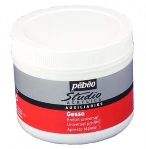 Pebeo Studio Weiß Gips Künstler Acryl Ölfarbe Leinwand Primer Base Mantel 500ML - Imagen 1 de 1