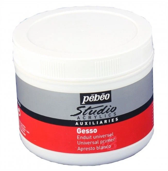PEBEO STUDIO WHITE GESSO ARTIST ACRYLIC OIL PAINT CANVAS PRIMER BASE COAT 500ML