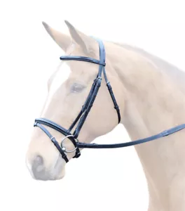 BRIDLEWAY LAVELLO FLASH BRIDLE LEATHER PADDED FLASH NOSE WITH REINS - Picture 1 of 1
