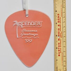 Fender Giant Guitar Pick DEALER Ornament 1999 California Clear - Shell Pink