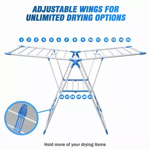 Laundry Folding Drying Rack Portable Foldable Clothes Dryer Hanger Storage Stand - Picture 1 of 14