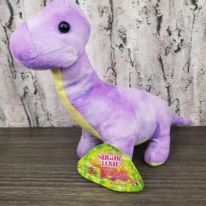 Pan de Azúcar Púrpura Brachiosaurus Dinosaurio Lavanda 11" Cuello Largo Vientre Amarillo - Imagen 1 de 9