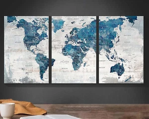 Wall Art for Living Room Office Wall Decor Pictures for Bedroom World Map Art La - Picture 1 of 12