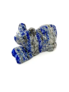 Natural Lapis Gemstone Carved Mouse Figurine, 58.25g (2.05 oz) - Picture 1 of 2