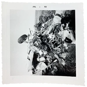 Original Photo Airplane Plane Wreck Aircraft Crash Square Picture July 1960 - Picture 1 of 2