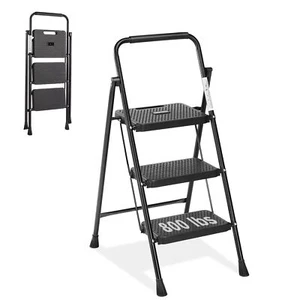 3 Step Ladder Foldable 800lbs Portable Ladder with Wide Anti-Slip Pedal - Picture 1 of 7