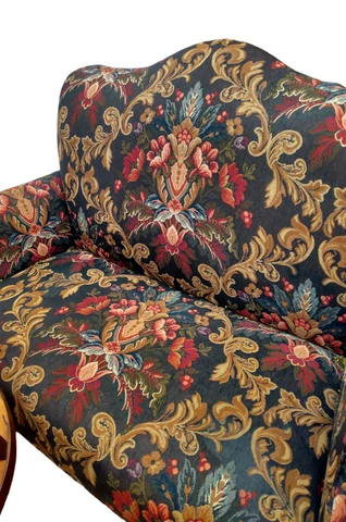 Antique French Country Love Seat Chippendale Style High Camel Back Ball Claw Cover