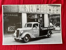 Big Vintage Truck Picture. 1936 Ford Half Ton Flat Bed.  12x18,  B/W