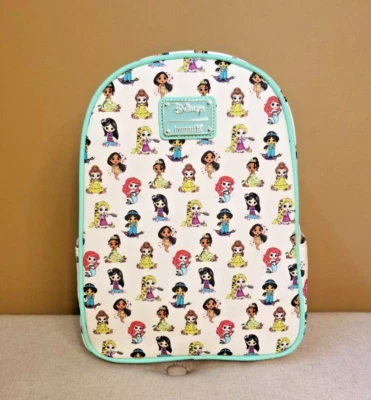 Loungefly Disney Princess Ariel Jasmine Tiana Young Chibi Mini Backpack NEW - Image 1 of 4
