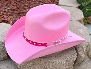 GIRLS PINK WESTERN HAT, COWBOY RODEO KIDS PINK WESTERN HAT - Picture 1 of 6