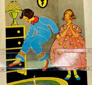 Jack Be Nimble Colorful Vtg Nursery book print - Picture 1 of 12