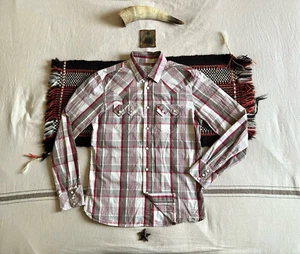 Camicia Levi's Sawtooth M Medium Western 2010 leggera check nuova senza etichette bianca a scatto - Foto 1 di 20