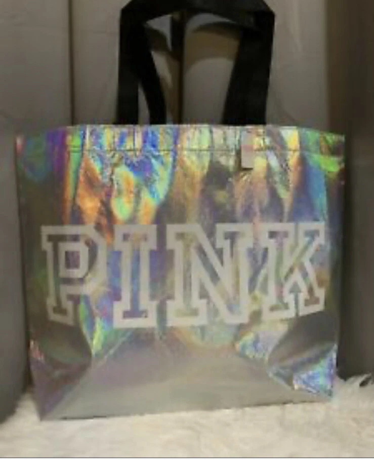 Victoria's Secret Pink Iridescent Reusable Eco Tote Gym Beach Shopping Bag