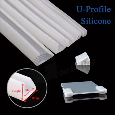 Silicone Rubber Edge Trim, U-Profile Edge Protection Wrap Sealing Strip White - Image 1 of 4