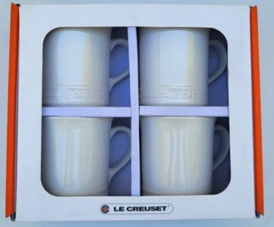 Juego de 4 tazas de café Le Creuset - 400 ml - blancas - nuevas en caja Foto 1 de 4