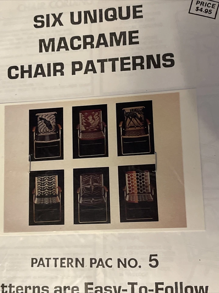 Vintage Unique Lawn Chair Macrame Patterns JoAnn Campbell Lunker Fawn Weave #5 - Image 1 of 4