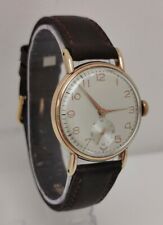 Vtg 1952 ROC Zenith 9ct Solid Gold Art Deco 15 Jewels Gents Masonic Wrist Watch