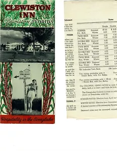 1940s Clewiston Inn Florida Travel Brochure and rate card Everglades - Picture 1 of 1