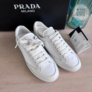 Sneakers basse Prada Nappa Re Nylon Bianco NUOVE taglia 35 - Foto 1 di 7