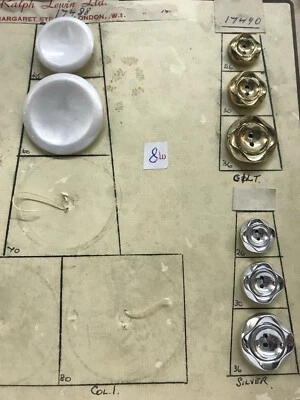 Bottoni gioiello vintage inglesi da collezione argento oro rotondi perla anni 50 - Immagine 1 di 4