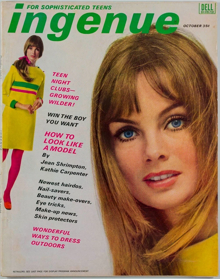 Jean Shrimpton WILD TEEN NIGHTCLUBS Fashion KATHIE CARPENTER Ingenue magazine US - Image 1 of 1