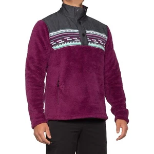 Para hombre Spyder Wyre Medio Snap Pullover Camisa Suéter Chaqueta Pasa Púrpura Talla XL - Imagen 1 de 2