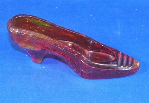 Crystal Amber Glass Slipper Shannon Godinger Princess Cinderella High Heel 5" - Picture 1 of 3