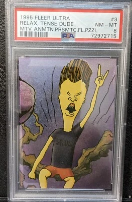 1995 Fleer Ultra MTV Animation #3 Butt-head Relax, Tense Dude PSA 8 Pop 4 None^ - Image 1 of 4