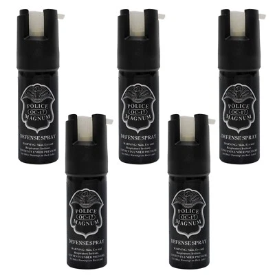 5 PACK Police Magnum pepper spray .50oz GID Personal Defense Security Protection