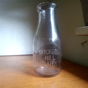 ORCHARD HILL DAIRY RARE EARLY 1900 PINT MILK BOTTLE - Picture 1 of 6